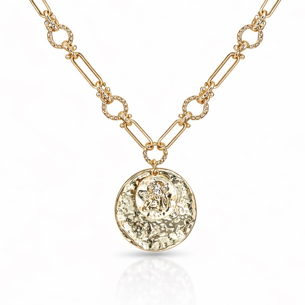 ⚜️ Gold Angel Coin Pendant Necklace 🌷 - Picture 1 of 8